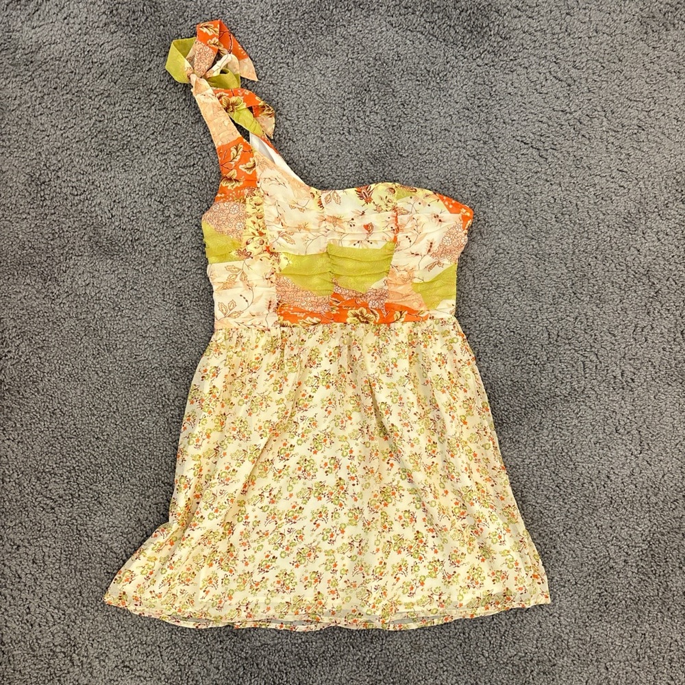 Floral One-Shoulder Kids Dress